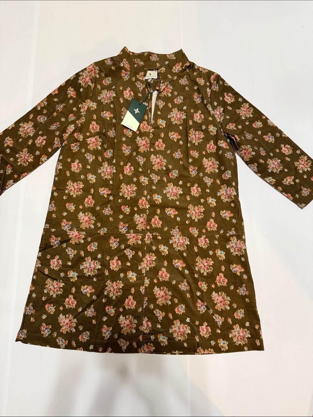 Tuckernuck Floral Brown Corduroy Clifton Dress XL NWT - Picture 2 of 8